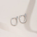 wholesale S925 Sterling Silver Moissanite Earrings for Women, Versatile Ear Clips, New Trendy Minimalist Fashion Earrings, Korean-style Hook Earrings-0-2