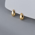 wholesale 925 Sterling Silver Minimalist Smooth Waterdrop Stud Earrings Fashion Ins Style Geometric Bean Oval Earrings for Women M04023-0-2