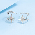 wholesale Metal: S925 Silver Star Moissanite Earrings for Women, Korean Style Simple and Elegant Fringe Stud Earrings, Gift for Girlfriend or Best Friend-0-0