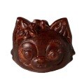 wholesale Metal material rosewood green sandalwood old mountain sandalwood carved fox head cartoon avatar DIY bracelet bead braided accessories wood-0-4