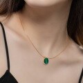 wholesale S925 Sterling Silver New Korean and Japanese Light Luxury Style Star Moon Malachite Pendant Fashion Silver Necklace Drop Shipping-0-1