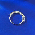 wholesale S925 Silver European and American Style Full Diamond Geometric Stacking Ring, Simple Daily Wear Ins Style-0-3