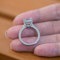 Sterling Silver Geometric Square Zircon Ring, Clearance Sale for Fashion Accessory Wholesale-0-1