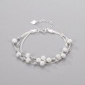 wholesale S925 Sterling Silver Three Lives Three Worlds Lucky Bead Multi-Layer Stackable Bracelet for Women, Versatile Valentine's Day Bracelet Gift-0-5