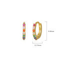 wholesale S925 Sterling Silver Round Colorful Zircon Earrings For Women, Cross-border Light Luxury Zirconia Series, Ear Hoops, Ear Clasps, Autumn Winter Ear Accessories-0-5
