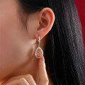 wholesale Metal with 9-carat padparadscha pear-shaped 9x14 high-carbon diamond earring ear backs-0-1