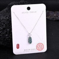 Metal Alloy Crystal Butterfly Necklace and Earring Set-S925 Sterling Silver + Jadeite NA-0175B 925 Silver