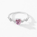 wholesale S925 Sterling Silver Moissanite Sweetheart Ring for Women, Small and Fashionable Korean Style, Adorable and Versatile Heart-shaped Band-0-18