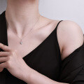 925 Sterling Silver Waterdrop Necklace Minimalist Pendant Collarbone Chain-0-2
