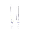 wholesale S925 Silver Earrings for Women, Korean Style Lightning Ear Drops, Long Minimalist Jewelry Wholesale from Source Factory-0-4