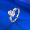 wholesale S925 Silver 6*9 Oval Petite Three-Stone Silver Ring Ethereal and Elegant Live Cross-Border Style-0-1