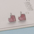 wholesale Sterling Silver S925 Heart-shaped Enamel Earrings With A Trendy And Minimalist Design, New Release-0-2