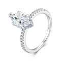 Sterling Silver Customizable Stackable Moissanite Women's Rings-0-5