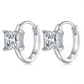 wholesale S925 silver plated with 18k gold, Amazon best-selling minimalist four-prong princess cut 55mm moissanite stud earrings for women-0-4