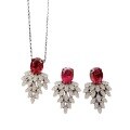 wholesale [] Silver Zhuozhifan Jewelry New Women's Simulated Ruby 7*9 Necklace Jewelry Ins Style Necklace Accessories-0-4