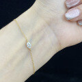 wholesale 18k Gold Plated Lab-Grown Diamond Bracelet for Women, 03 Carat Oval-Cut Diamond Gold Chain, Ins Style Fresh and Delicate-0-1