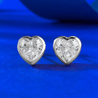 wholesale S925 Silver Aegean Sea Jewelry 7*7mm Cross-Border Love Shape Stud Earrings Fashion Classic Item for Fast Selling-E617 Silver Heart-Shaped Earrings 925 Silver