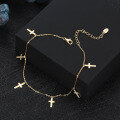 wholesale S925 Sterling Silver Adjustable 25 Flash O Chain + 6 Pcs 54*11mm Cross Pendant Anklet,-0-3