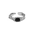 wholesale S925 Sterling Silver Korean Version Ins Small and Unique Design Lava Surge Zircon Textured Open Adjustable Ring for Women-0-5