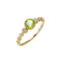 wholesale Japanese-style luxury jewelry, lace hollow-out women's ring, pastoral and fresh green peridot ring, available for direct wholesale from the manufacturer-0-3