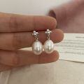 wholesale S925 Sterling Silver Natural Freshwater Pearl Earrings, French Vintage Style Versatile Small Floral Pearl Stud Earrings-0-4