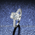 S925 Silver Moissanite Women's Ring, Luxury-Set Fancy Rectangular Cut, 2 Carats-0-2