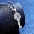 S925 Sterling Silver Moissanite Pendant Twilight Star Key Necklace-0-0