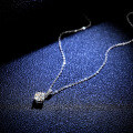 Sterling Silver Pendant with 1-Carat Moissanite, Four-Prong Necklace for Women-0-1