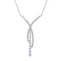 wholesale S925 Silver New Ultra-Sparkle Tassel Moissanite Necklace for Women, Luxury High-End Pendant Versatile Chain Accessory-0-4