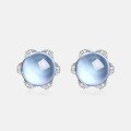 wholesale S925 sterling silver gold-plated new simple and fashionable small flower natural topaz earrings, women's niche earrings wholesale-0-1