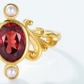 wholesale S925 sterling silver new stylish retro royal crown ring original design red garnet ring wholesale-0-3