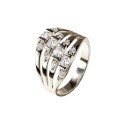 Metal Four-Row Zirconia Ring, Cross-Border Hit, Minimalist Luxury Design, Versatile for Work and Fashion-0-3