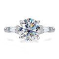 wholesale S925 Silver Cross-Border Four-Prong Women's Moissanite 3-Carat Ring, High-End Light Luxury Style, Fashionable and Premium, Selling Hot-0-4