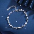 wholesale S925 silver Korean-style bracelet with bell, cross, smiley face anklet, simple forest-inspired trendy bracelet-0-8