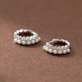 wholesale S925 sterling silver ins-style pave synthetic pearl ear clips with a design sense and elegant temperament for women M04681-0-2