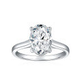 wholesale Silver-plated Oval 7*10mm 25ct Solitaire Moissanite Ring-0-0