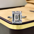 wholesale Metal material first, Zhuo Zhifan Jewelry's new 8*10 simulated emerald cut zircon ring with high carbon diamond princess square-0-2