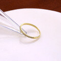 wholesale 9K Gold Simple and Elegant Single Row Diamond Ring for Women, Engagement Proposal Ring to Gift Girlfriend-0-2