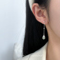 wholesale S925 Sterling Silver Hetian Jade Long Earrings, Nalan Chinese Ancient Style Elegant New Trend Model M05047-0-1