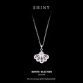 Sterling Silver S925 Women's Scallop Pendant Necklace-0-5