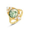 wholesale 10K Gold Plated 925 Sterling Silver New Japanese Minimalist Niche Luxury Moss Ring for Wholesale-0-4