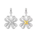 wholesale S925 Sterling Silver 3166 Love Four-Leaf Clover Pendant Women's High-End Feel Small Batch Original Two-Tone Plating Elegant Silver Necklace Pendant-0-4