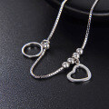 wholesale S925 Silver Cross-Border Hot-Selling Korean Creative and Popular Accessory Heart Ankle Chain for Women, Personalized Sweet and Fresh Style-0-3
