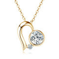S925 Sterling Silver Moissanite Heart Pendant Necklace, Women's Fashion Luxury Accessory, Clearance Sale with Free Shipping-0-3