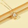 wholesale S925 silver minimalist Korean-style fashionable fresh geometric zircon necklace set with chain-0-1