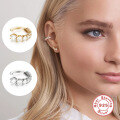 wholesale S925 Sterling Silver Ear Clip with Rhinestones, Trendy French INS Style Earrings-0-2