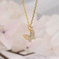 wholesale Metal: S925 Silver Plated 14k Gold, Zircon Duli Jewelry Spring New Collection Japanese Small Fresh and Gentle Style Necklace-0-1