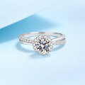wholesale PT950 gold-plated 925 sterling silver ring with 1-carat moissanite, factory direct wholesale-0-1