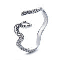 wholesale S925 Sterling Silver Vintage Retro Snake Ring, Popular Creative and Versatile Adjustable Open Knuckle Ring-0-4