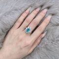 wholesale S925 silver jewelry new oval 6*9 Paraiba blue ring,15ct-0-3